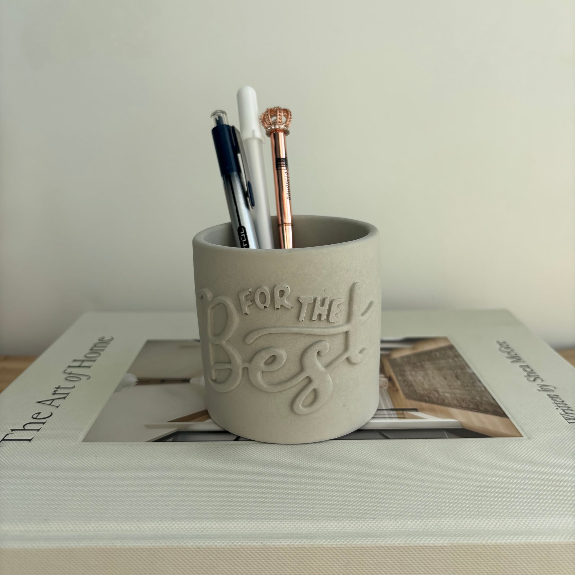 For The Best Embossed Concrete Candle Pot