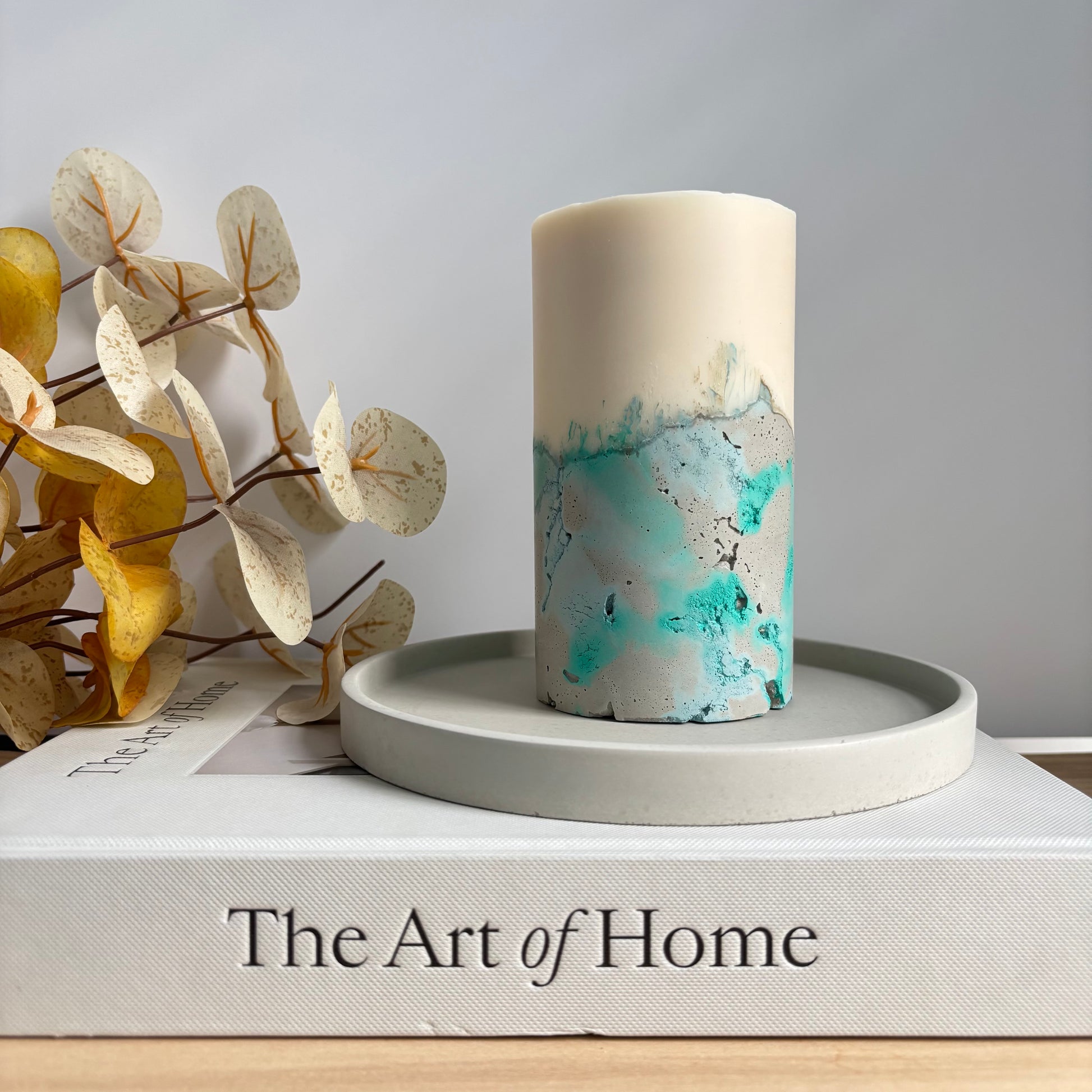 Beach Glass - Concrete Pillar Candle