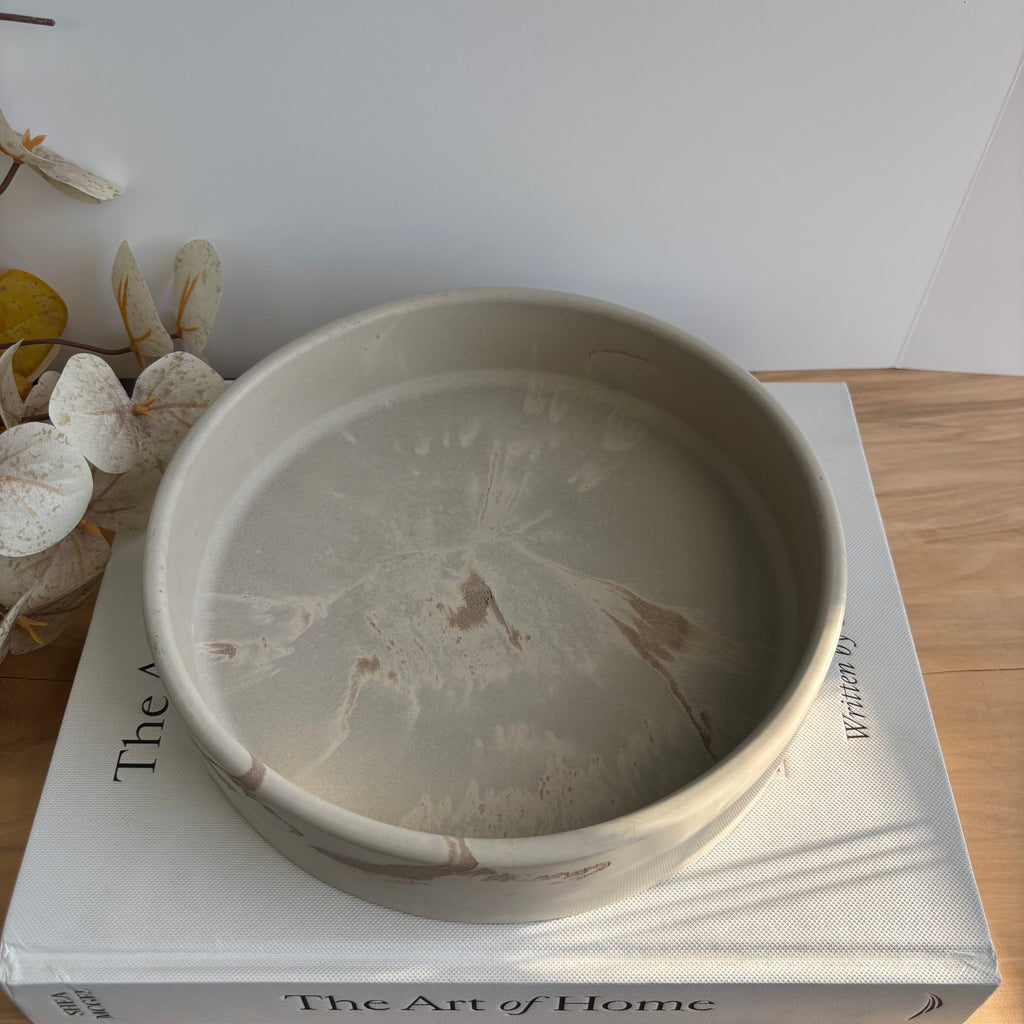 Solace - Concrete Bowl | Handcrafted Neutral Marble Decorative Centerpiece