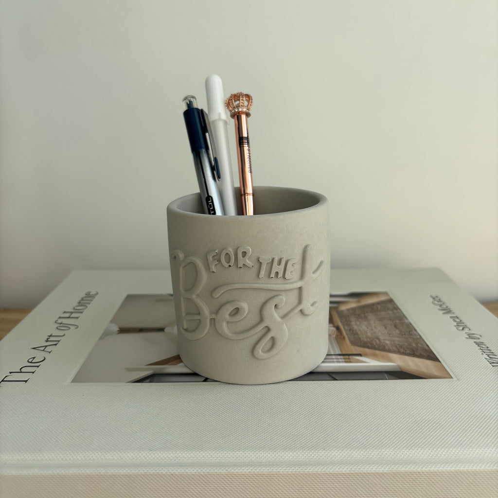 For The Best Embossed Concrete Candle Pot