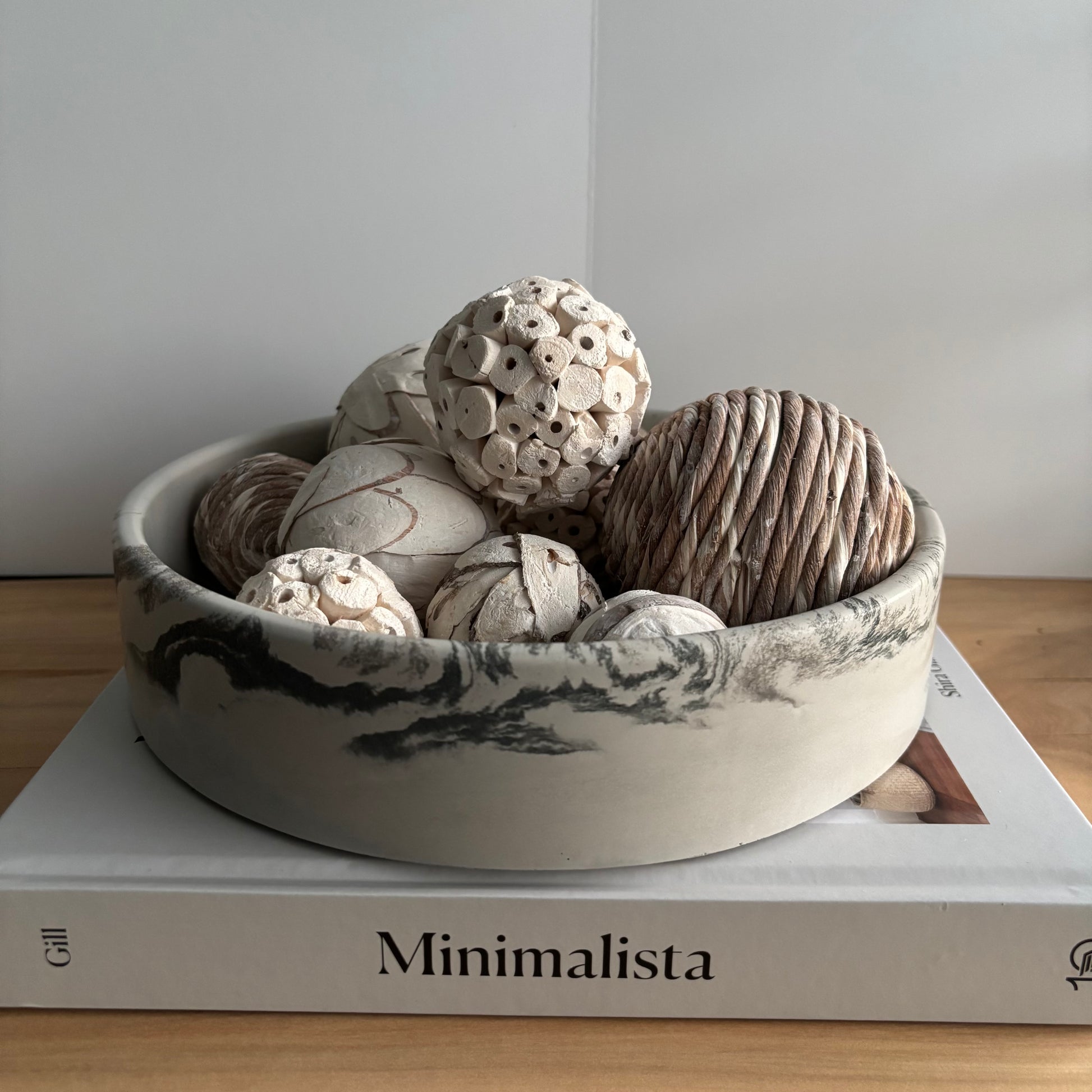 Solace - Concrete Bowl | Handcrafted Neutral Marble Decorative Centerpiece