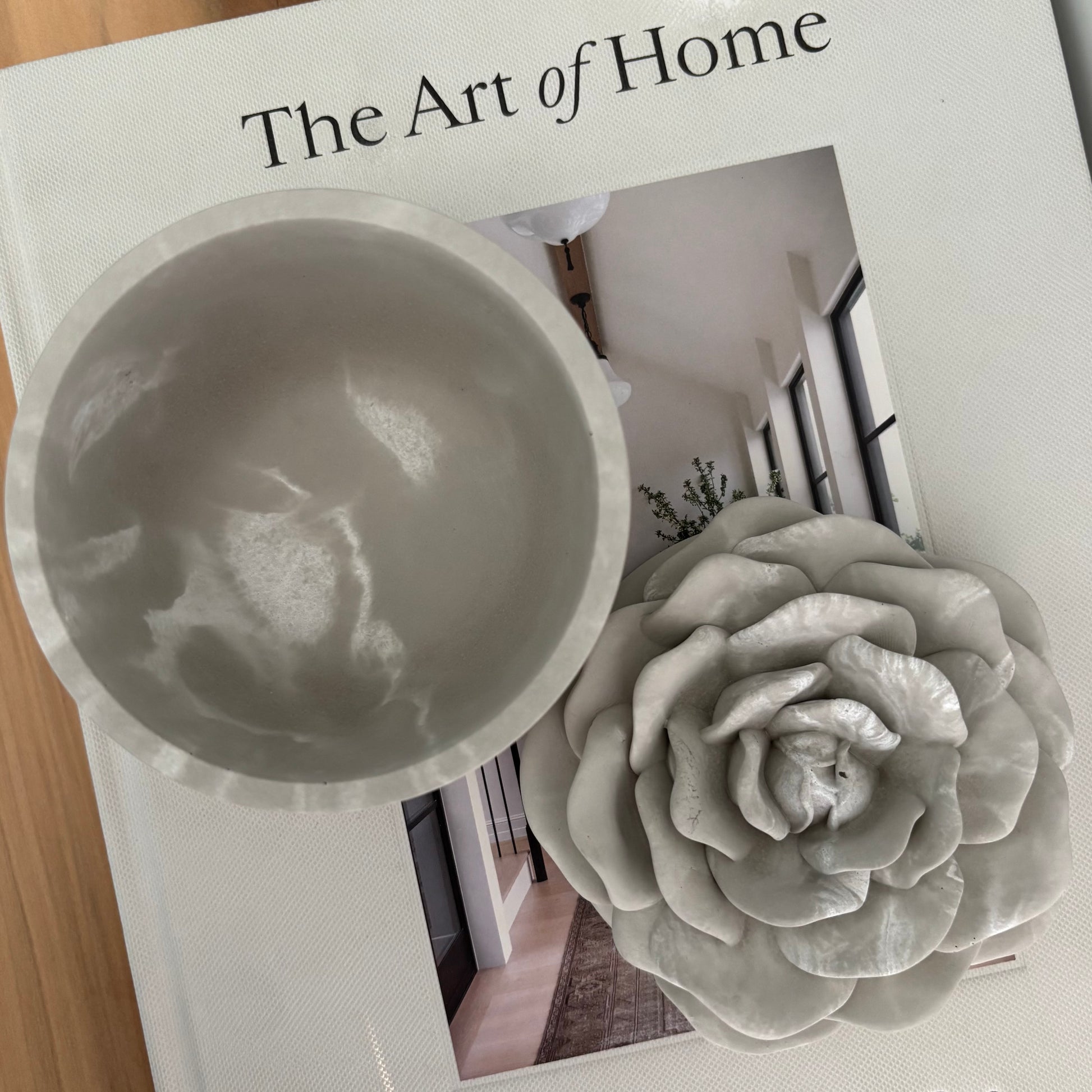 Bloomstone – Flower Lid Concrete Vessel | Handmade Sculptural Candle Jar | Mother’s Day Gift