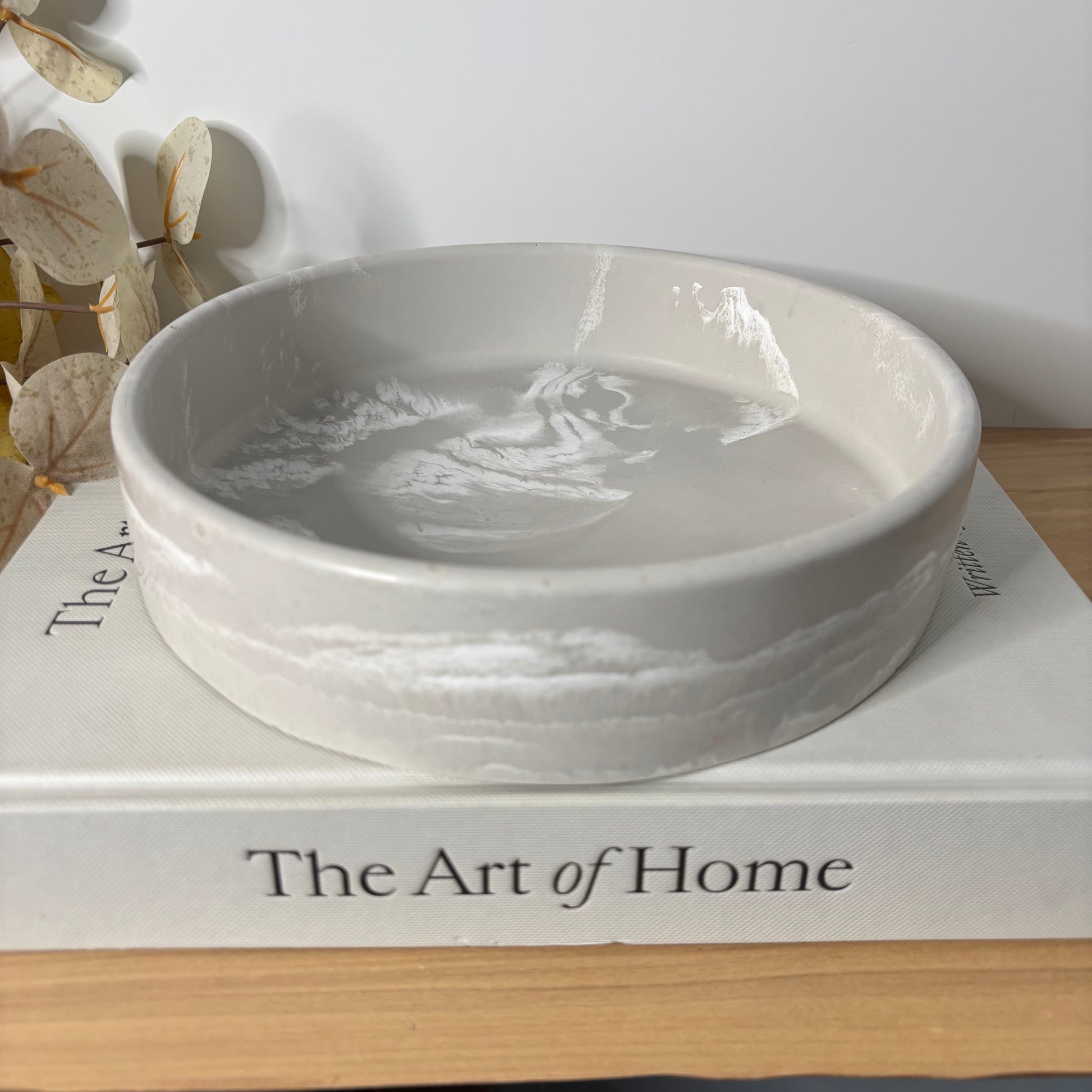 Solace - Concrete Bowl | Handcrafted Neutral Marble Decorative Centerpiece