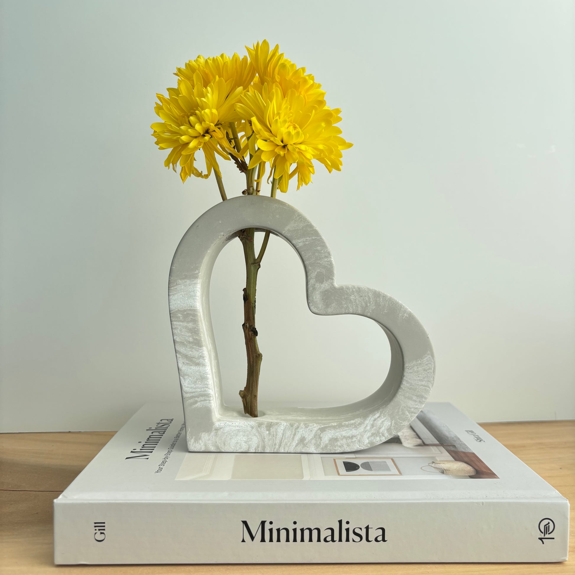 Amora - Heart-Shaped Concrete Propagation Station | Handmade Sculptural Vase & Flower Holder | Modern Home Decor