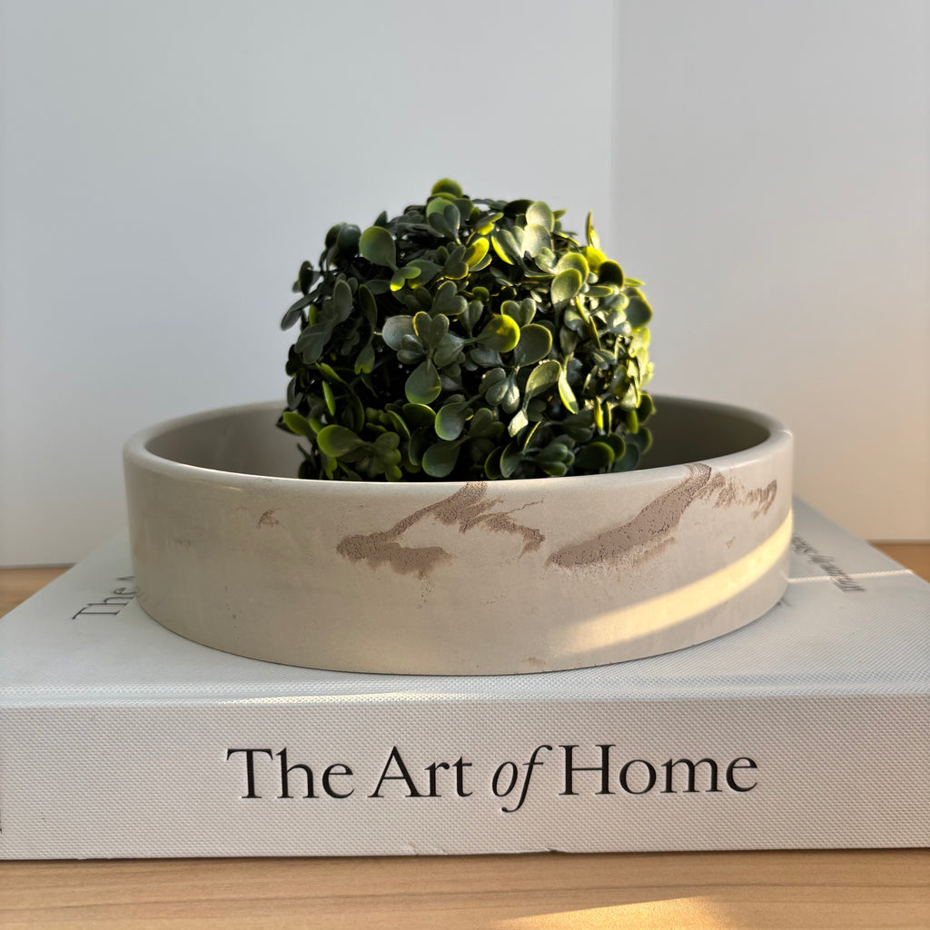 Solace - Concrete Bowl | Handcrafted Neutral Marble Decorative Centerpiece