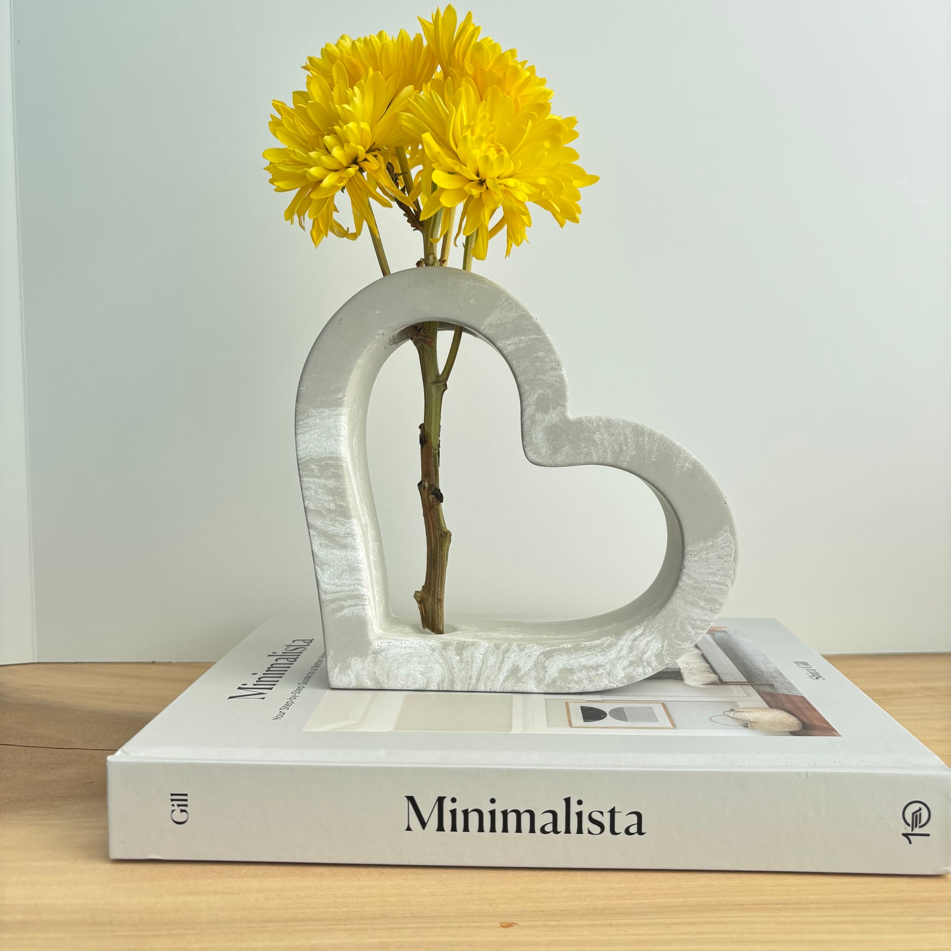Amora - Heart-Shaped Concrete Propagation Station | Handmade Sculptural Vase & Flower Holder | Modern Home Decor