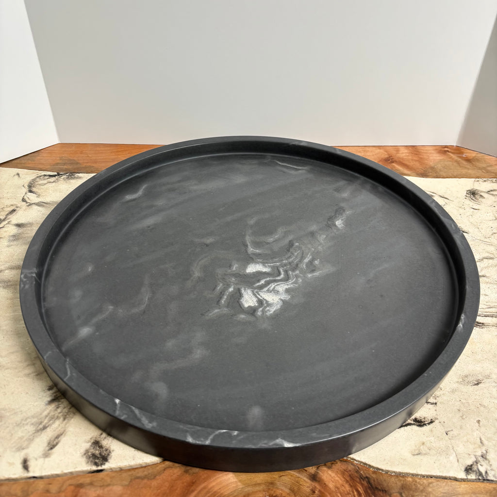 ORBIT – 18” Round Concrete Tray | Modern Statement Centerpiece | Handmade Luxury Decor