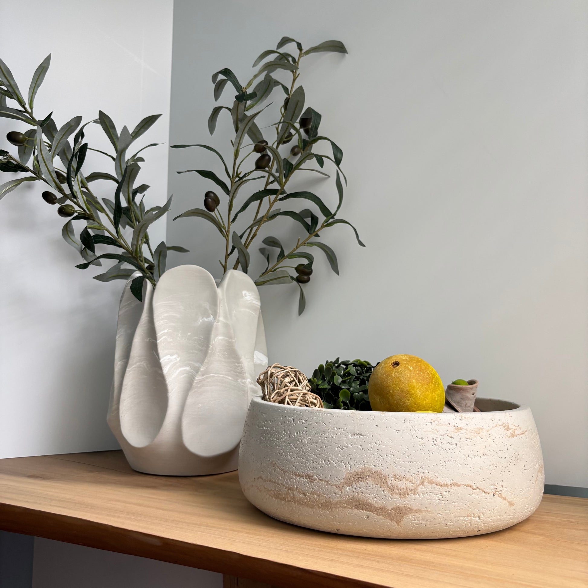 Daza Textured Bowl | 10” Decorative Concrete Bowl