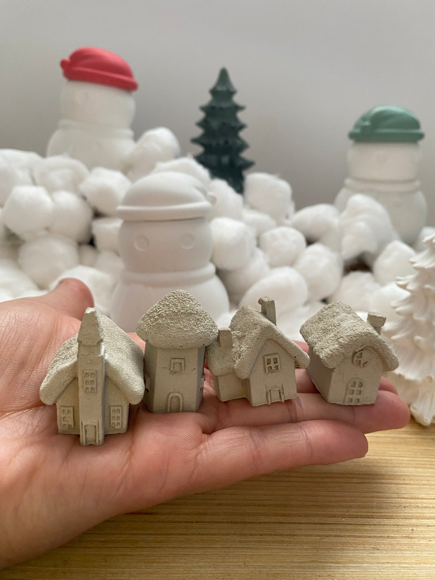 Mini Houses Village Set of 4