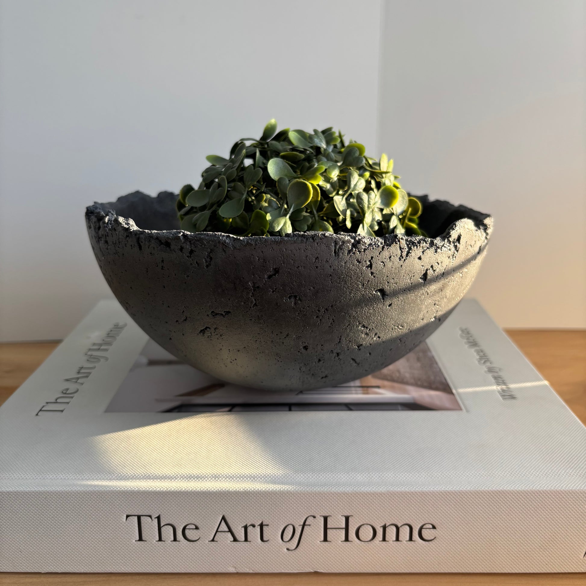Half Moon Bowl Pot 7" | Decorative Bowl | Rough Concrete Bowl