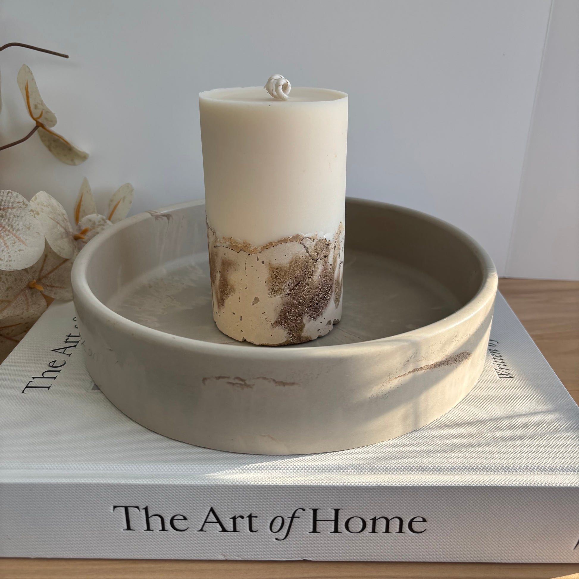 Solace - Concrete Bowl | Handcrafted Neutral Marble Decorative Centerpiece