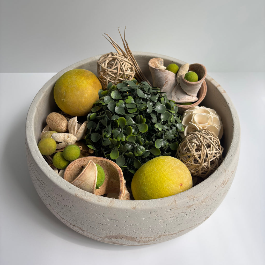 Daza Textured Bowl | 10” Decorative Concrete Bowl