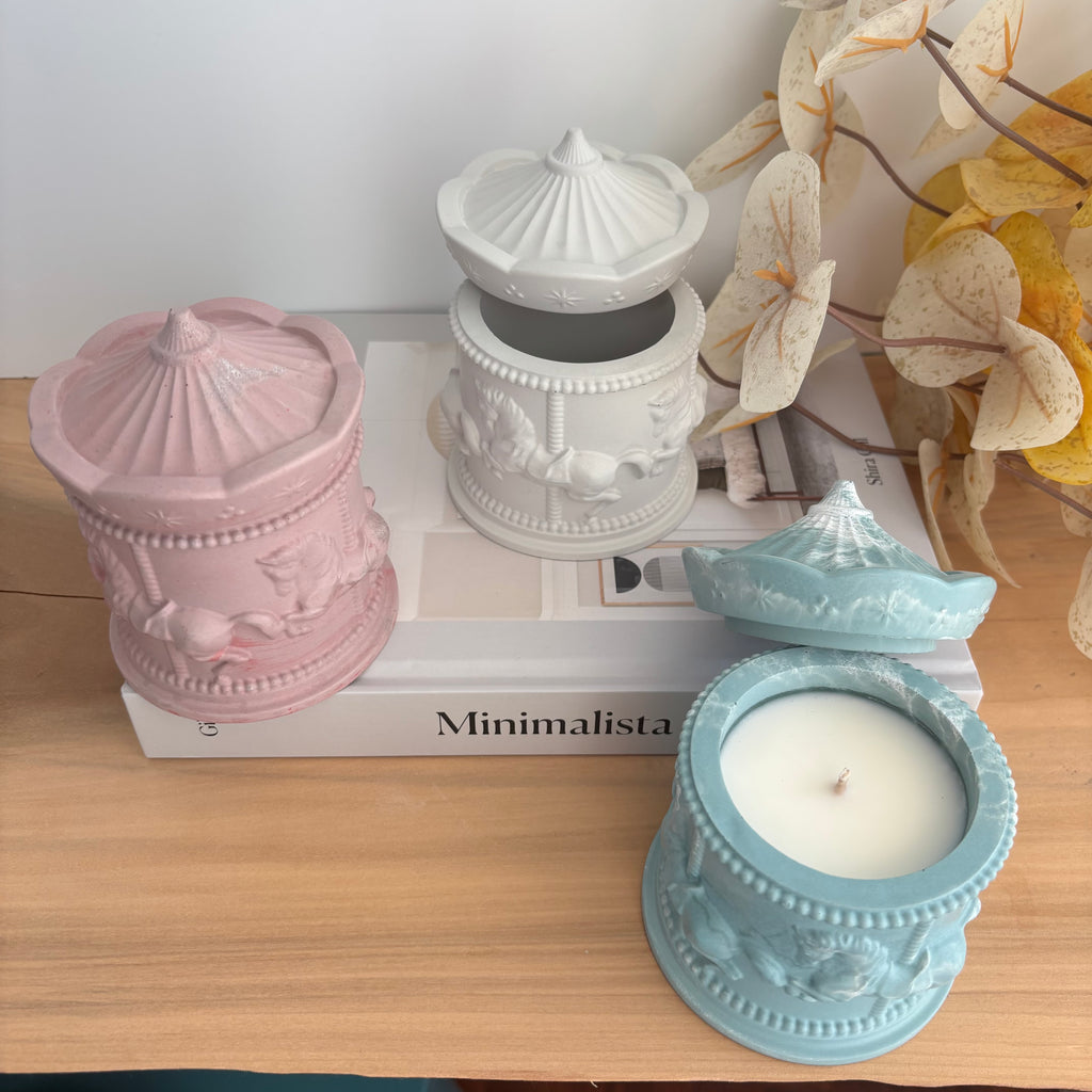 Carousel Concrete Candle Pot – Handcrafted Sculptural Design