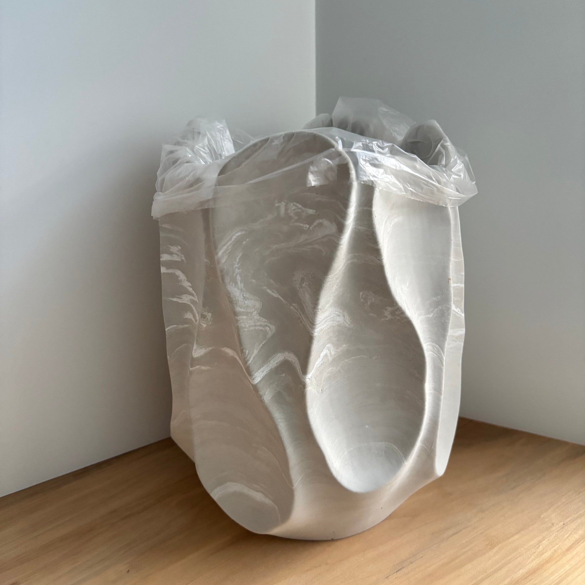 Maros - Sculptural Concrete Vase – Wavy Planter Pot – Organic Vase