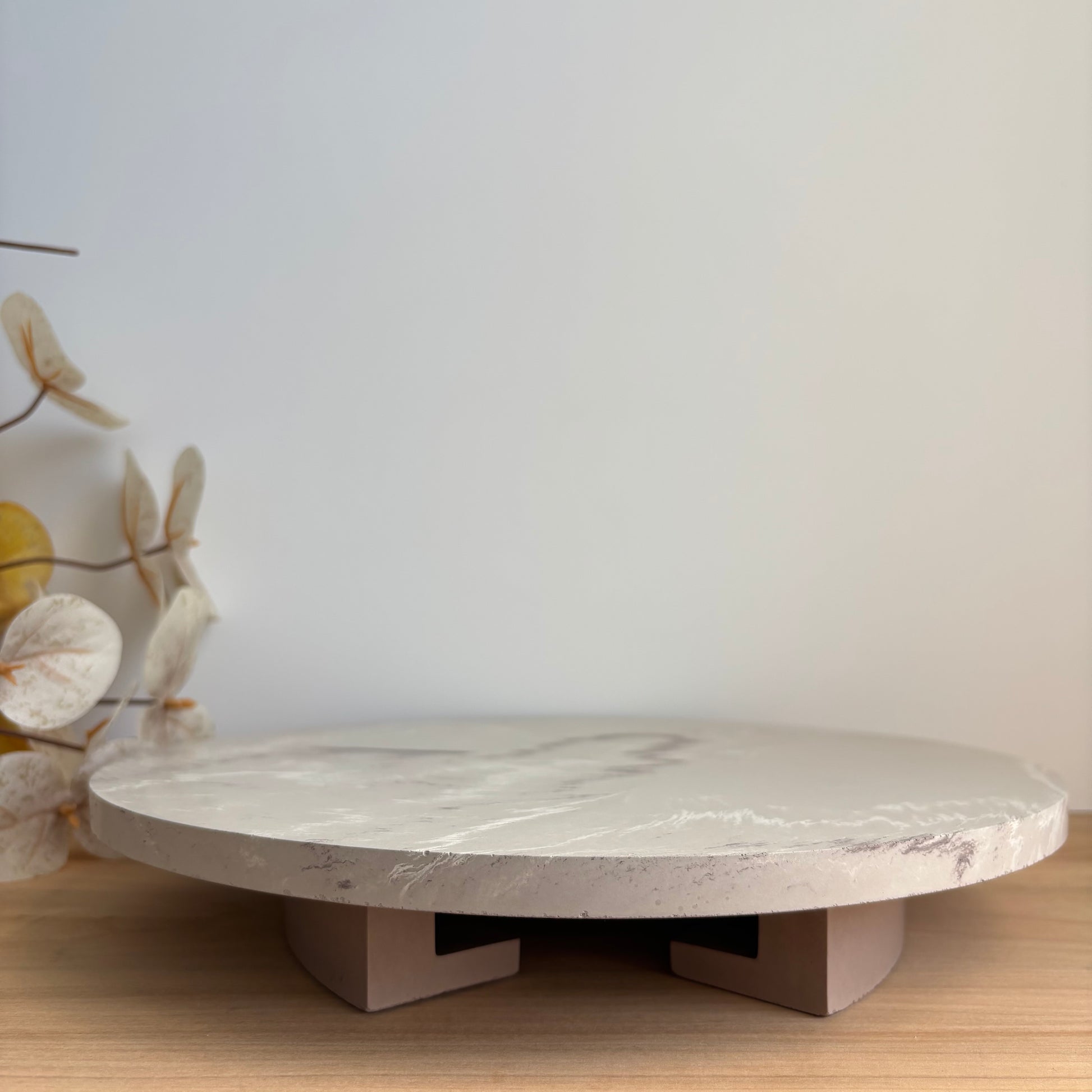 Plinth – Sculptural Concrete Riser Tray - Reversible Footed Display Tray - Minimal Pedestal Stand