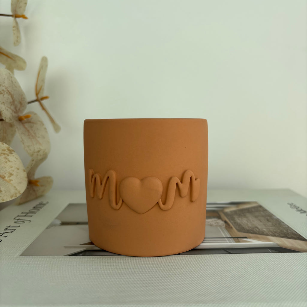 Sister Embossed Concrete Candle Pot