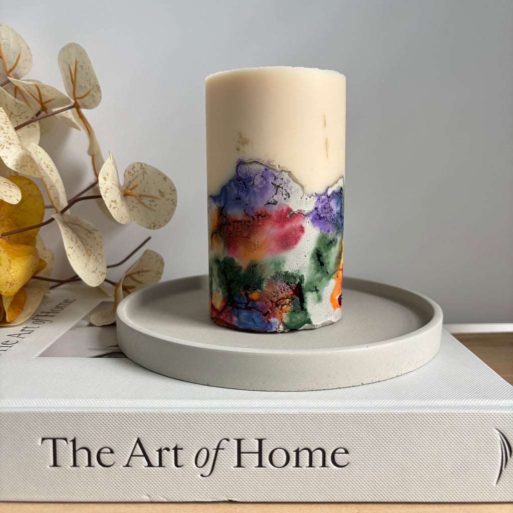 Rainbow - Concrete Pillar Candle