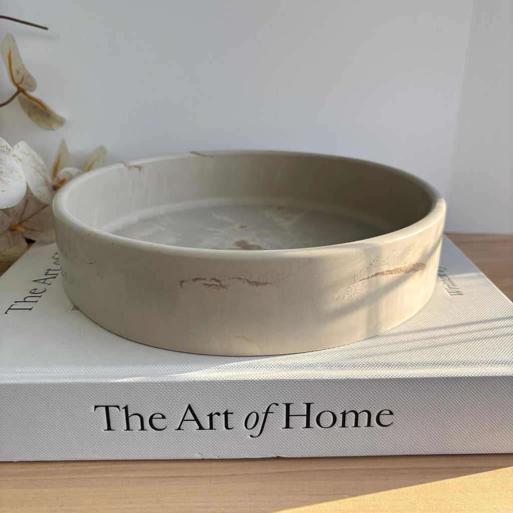Solace - Concrete Bowl | Handcrafted Neutral Marble Decorative Centerpiece