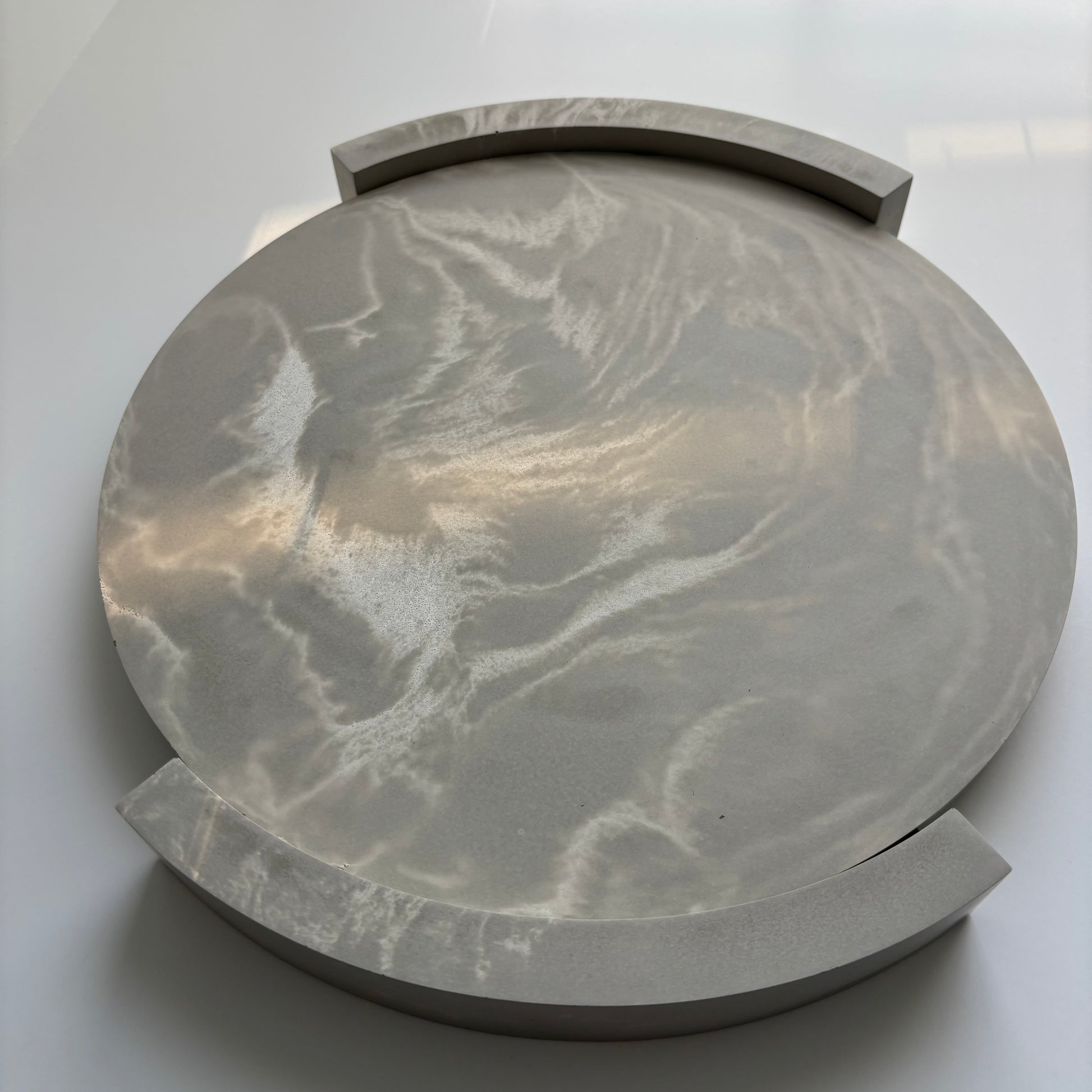 Plinth – Sculptural Concrete Riser Tray - Reversible Footed Display Tray - Minimal Pedestal Stand