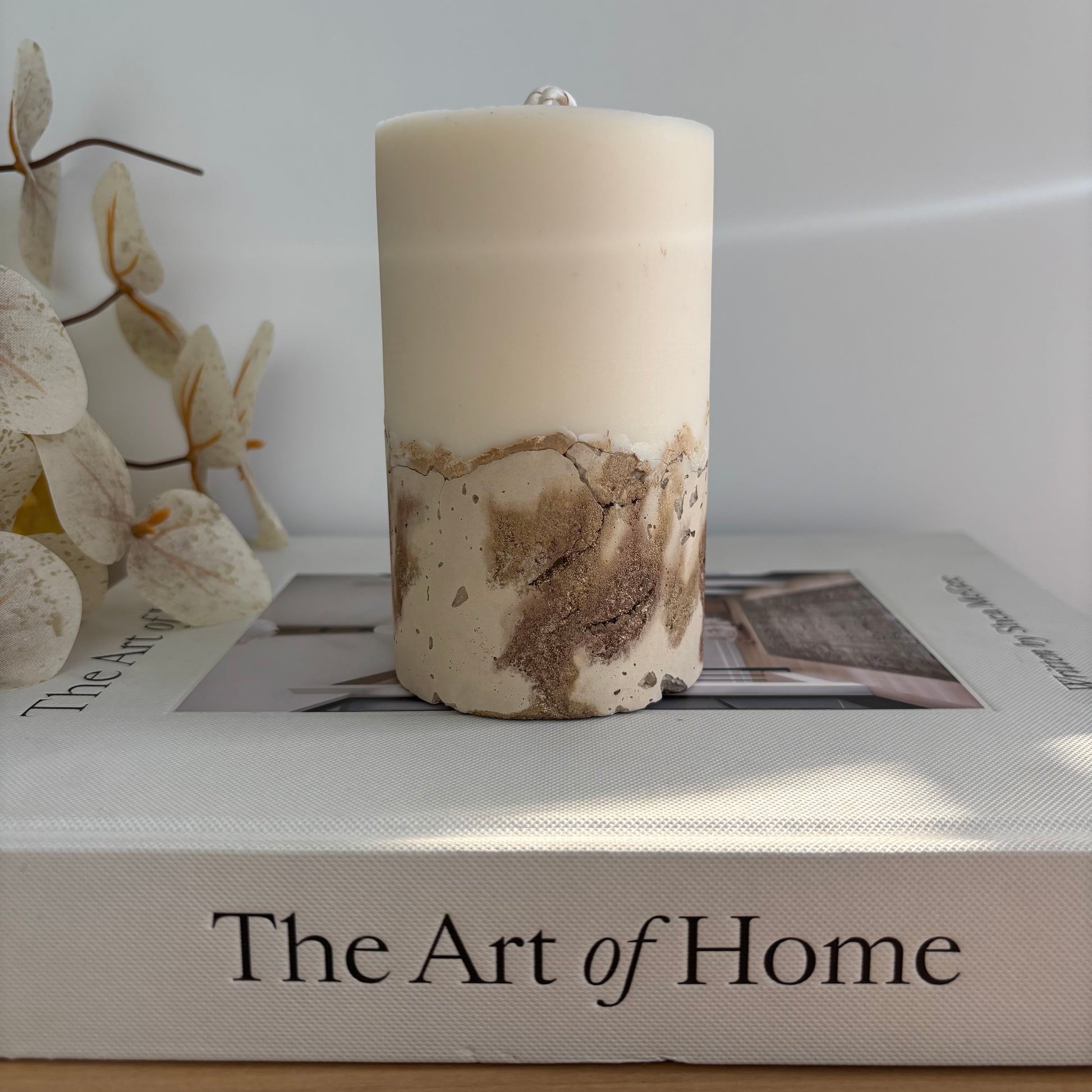Concrete & Wax Pillar Candle – Handmade Modern Concrete Candle | Minimal Home Decor Statement