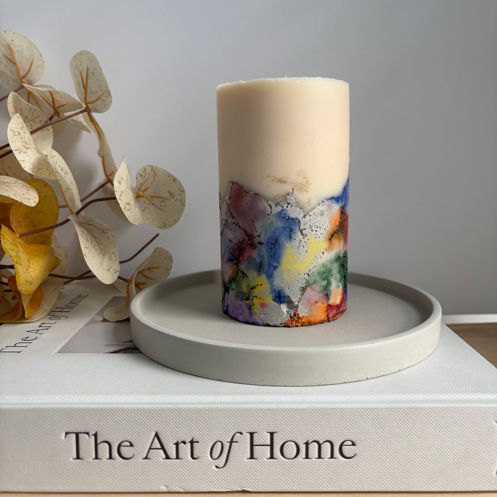 Rainbow - Concrete Pillar Candle
