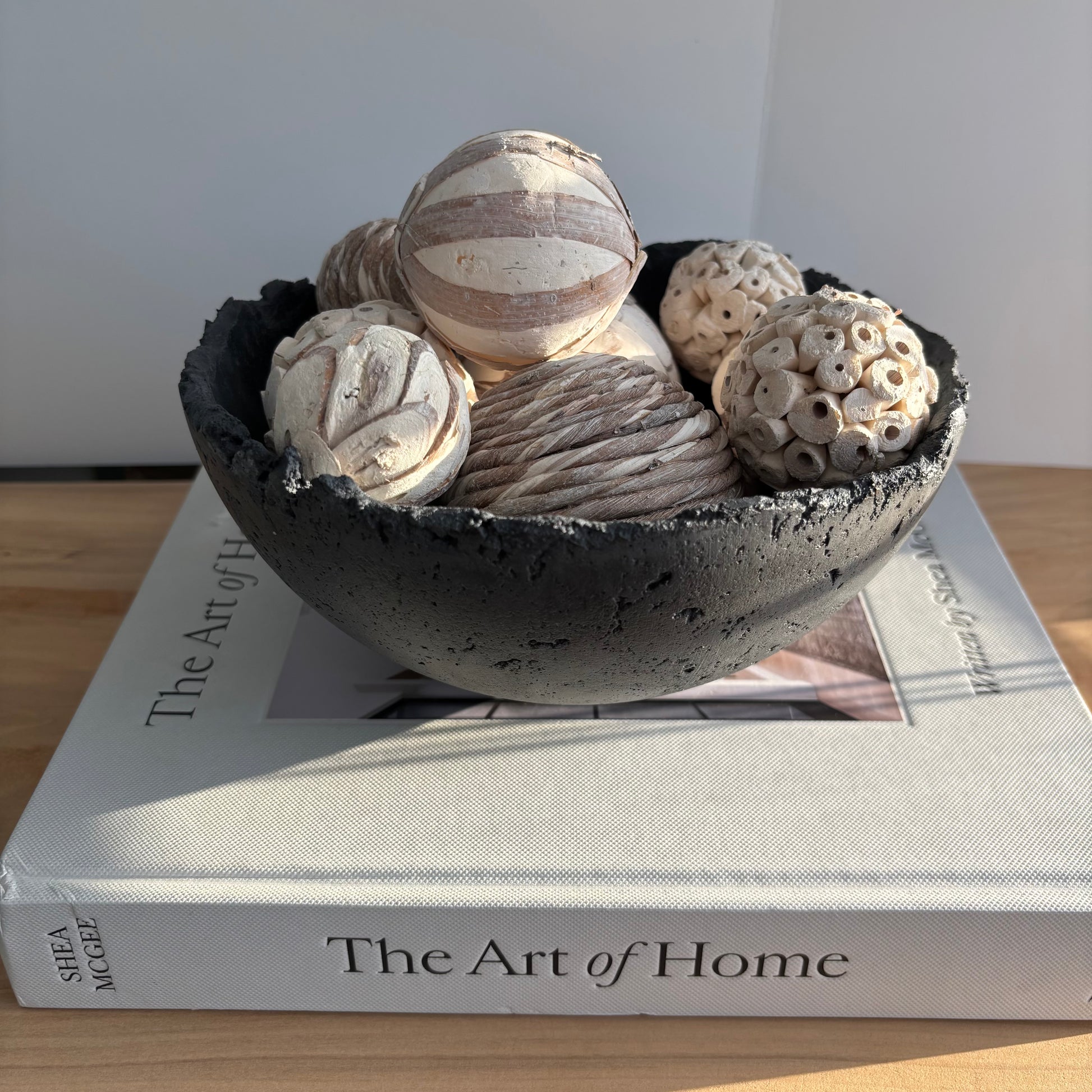 Half Moon Bowl Pot 7" | Decorative Bowl | Rough Concrete Bowl