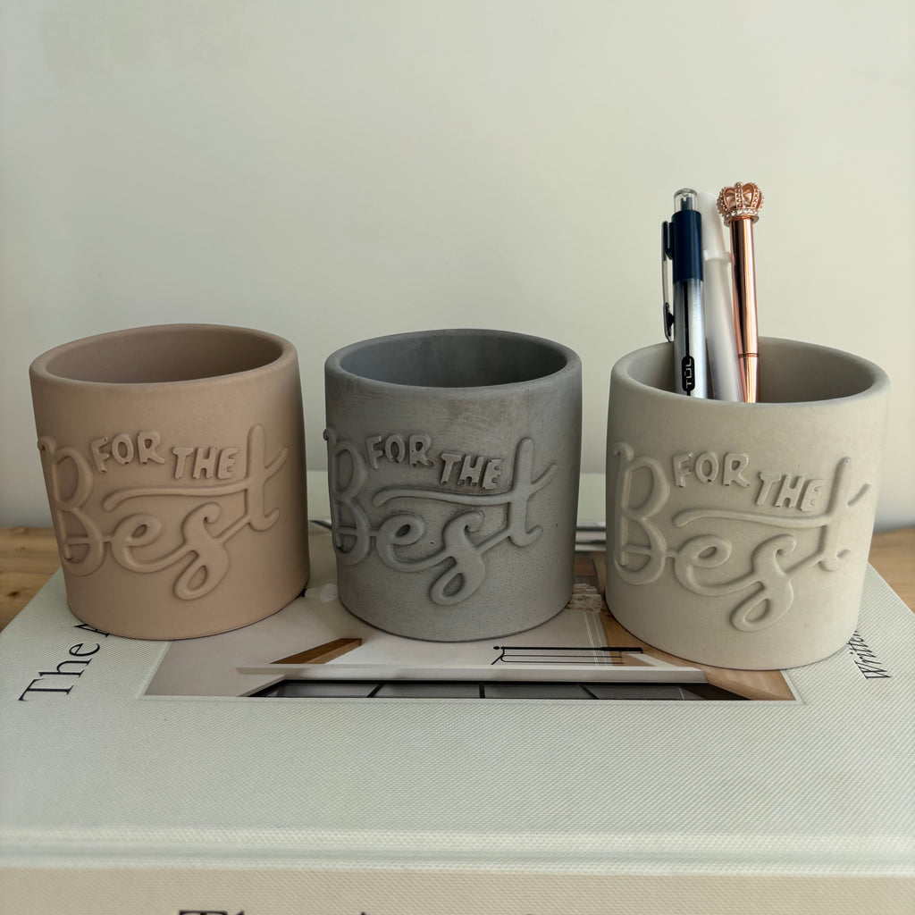 For The Best Embossed Concrete Candle Pot