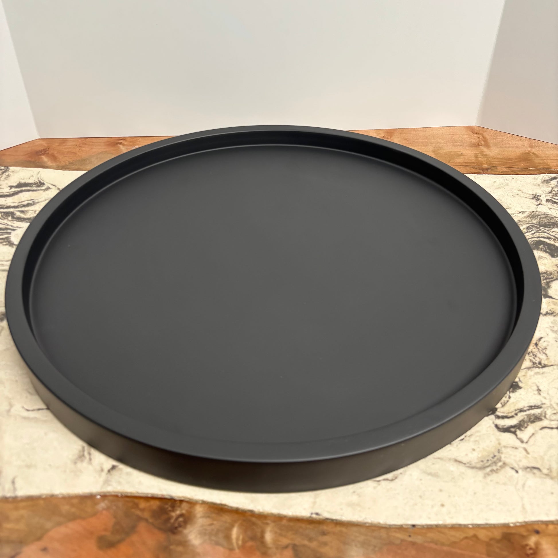 ORBIT – 18” Round Concrete Tray | Modern Statement Centerpiece | Handmade Luxury Decor