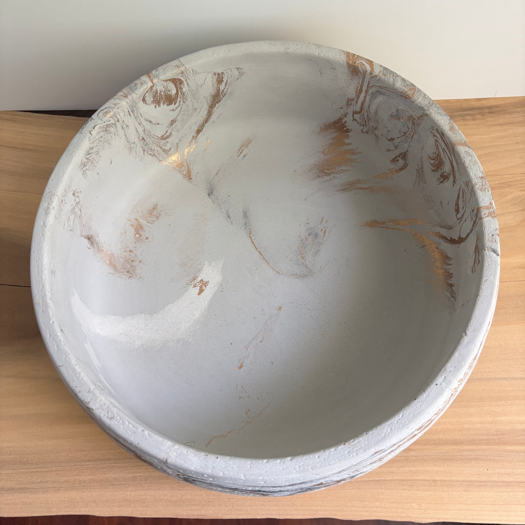 Daza Textured Bowl | 10” Decorative Concrete Bowl