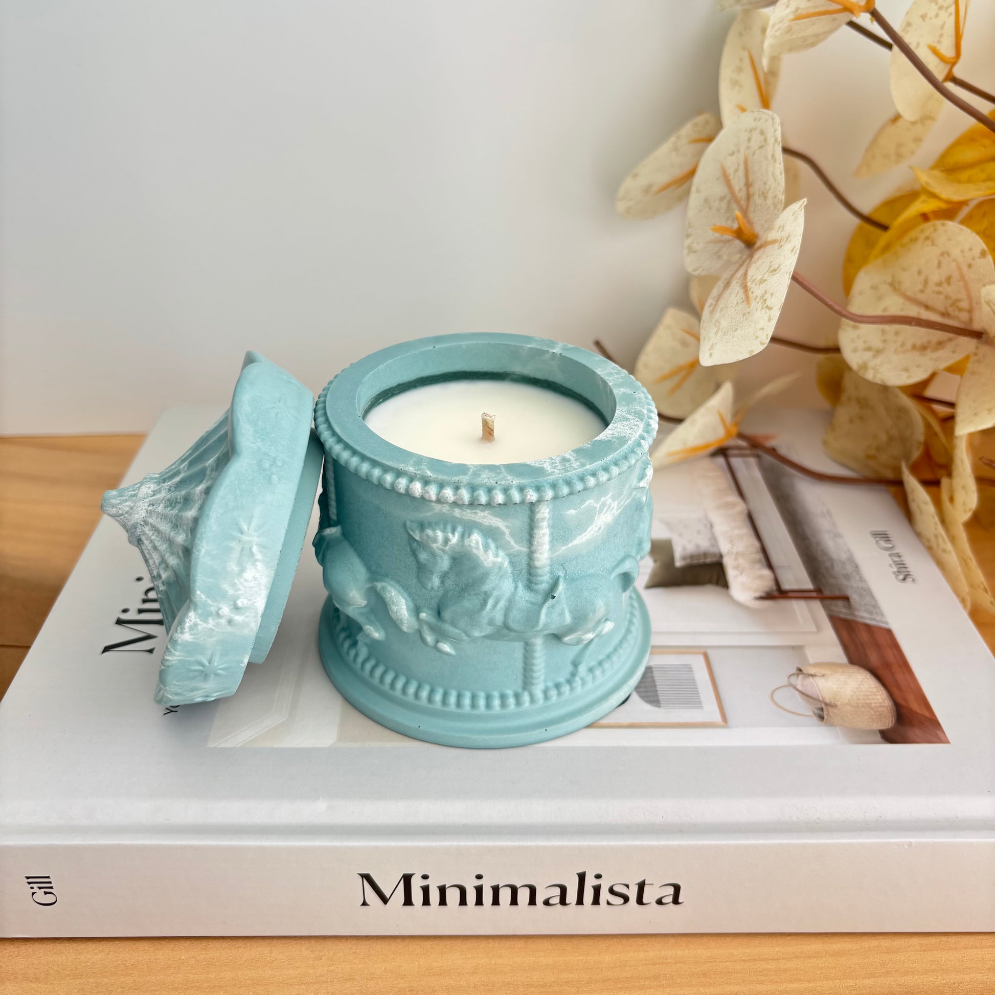 Carousel Concrete Candle Pot – Handcrafted Sculptural Design