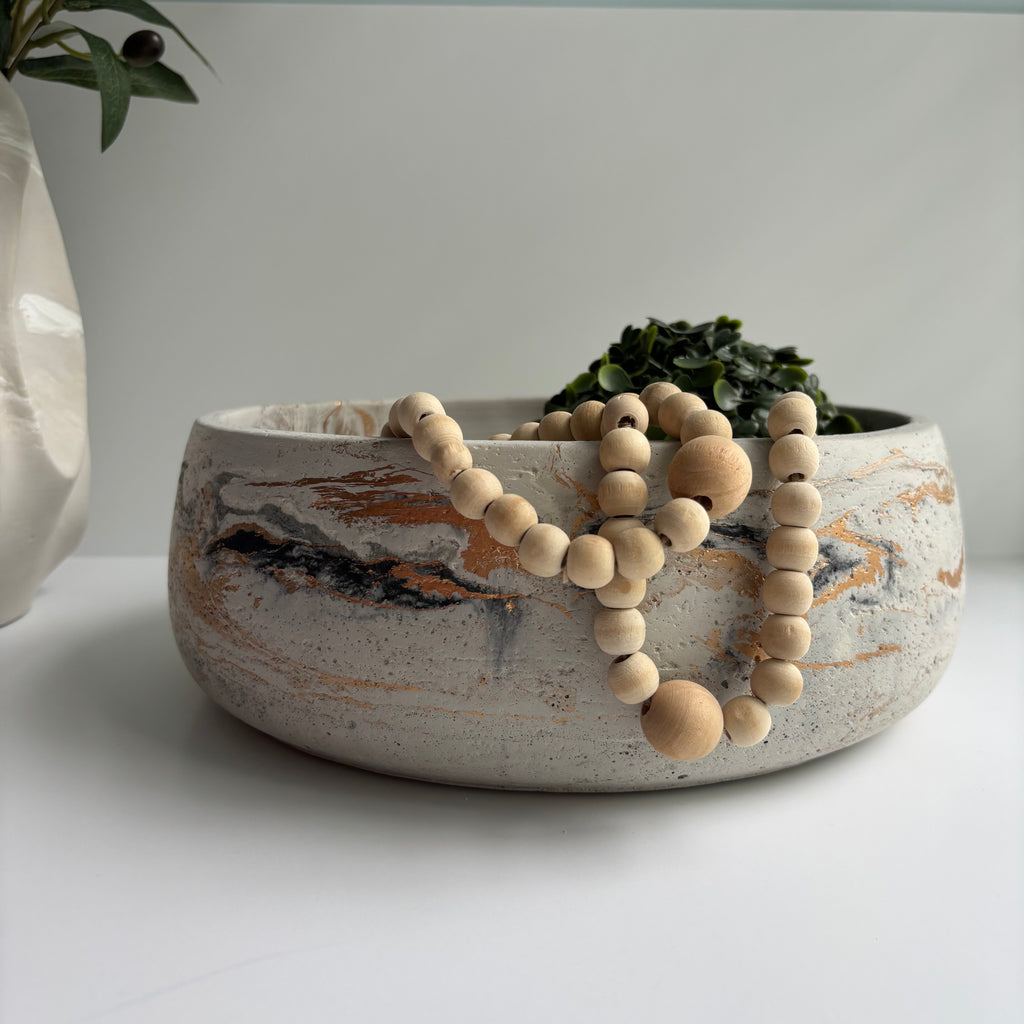 Daza Textured Bowl | 10” Decorative Concrete Bowl