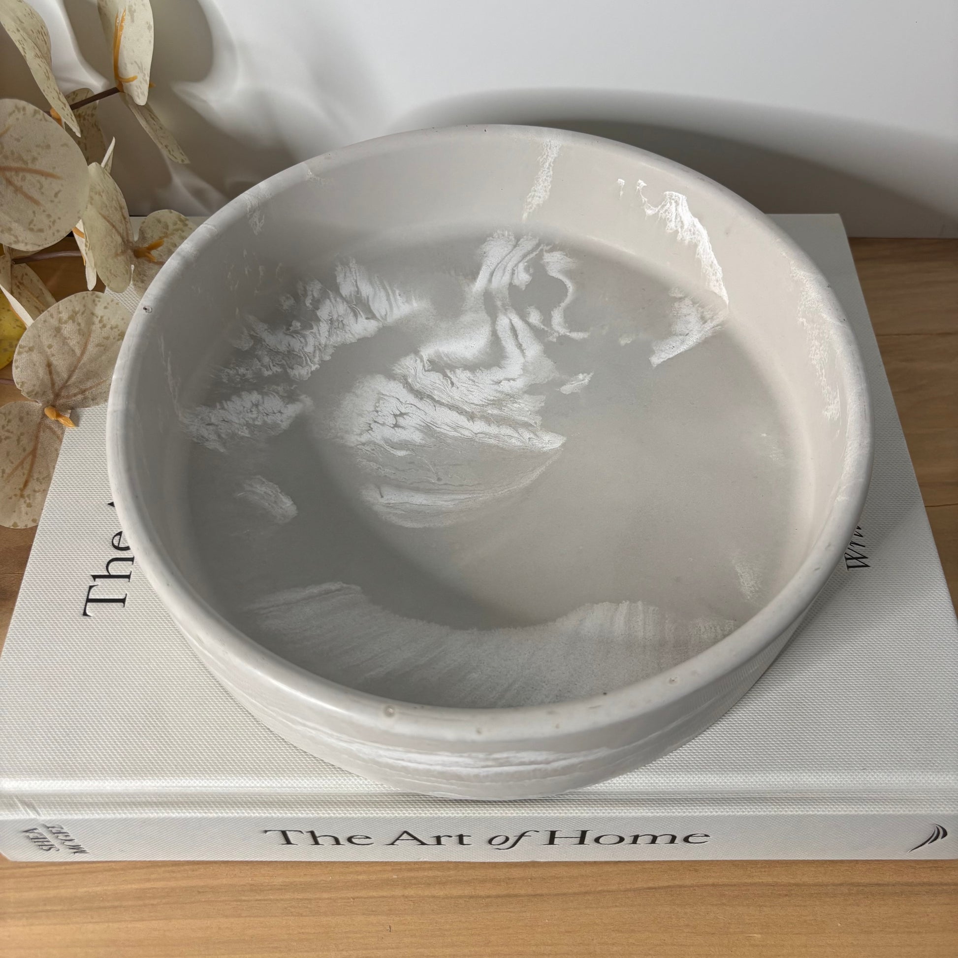 Solace - Concrete Bowl | Handcrafted Neutral Marble Decorative Centerpiece