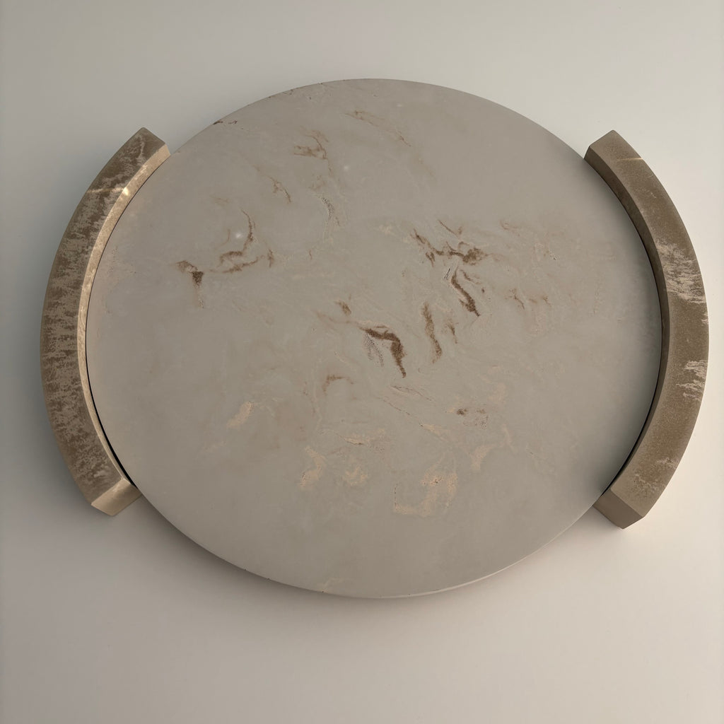 Plinth – Sculptural Concrete Riser Tray - Reversible Footed Display Tray - Minimal Pedestal Stand