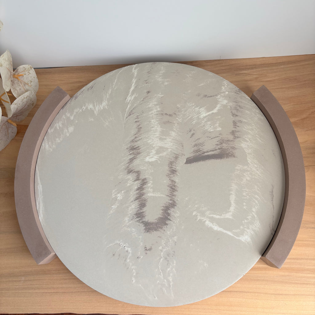 Plinth – Sculptural Concrete Riser Tray - Reversible Footed Display Tray - Minimal Pedestal Stand