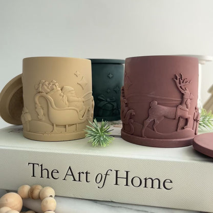 Santa Sleigh Candle Pot